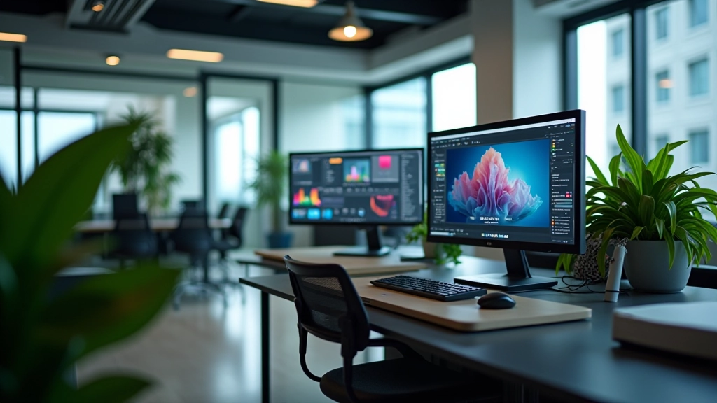 FlowState Studio Pte Ltd modern design workspace with animation software and professional setup